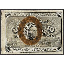 March 3, 1863 Ten Cent 2nd Issue Fractional Note