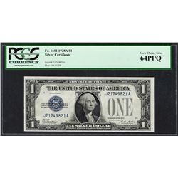 1928A $1 Funnyback Silver Certificate Note Fr.1601 PCGS Very Choice New 64PPQ