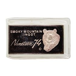 1974 Smoky Mountain Ingot 1 oz .999 Fine Silver Art Bar