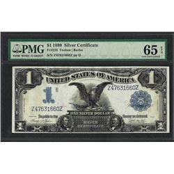 1899 $1 Black Eagle Silver Certificate Note Fr.233 PMG Gem Uncirculated 65EPQ