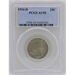 1934-D Washington Quarter Coin PCGS AU55