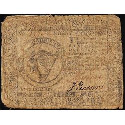 February 17, 1776 $8 Continental Currency Note