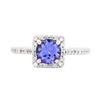 Image 1 : 14KT White Gold 1.20 ctw Tanzanite and Diamond Ring