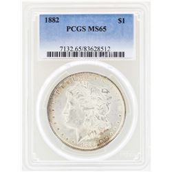 1882 $1 Morgan Silver Dollar Coin PCGS MS65