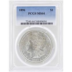 1896 $1 Morgan Silver Dollar Coin PCGS MS64