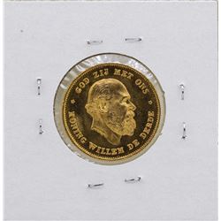 1875 Netherlands 10 Gulden Koning William De Derde Gold Coin