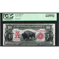 1901 $10 Bison Legal Tender Note Fr.119 PCGS Very Choice New 64PPQ