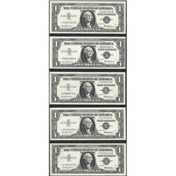 Lot of (5) 1957 $1 Silver Certificate STAR Notes
