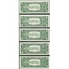 Image 2 : Lot of (5) 1957 $1 Silver Certificate STAR Notes