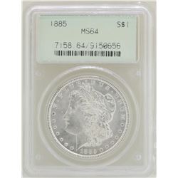 1885 $1 Morgan Silver Dollar Coin PCGS MS64