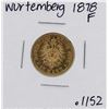 Image 1 : 1878-F German Wurttemberg 10 Marks Gold Coin