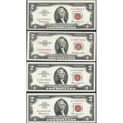 Lot of (4) 1953/1963 $2 Legal Tender Notes