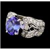 Image 2 : 18KT White Gold 2.45 ctw Tanzanite and Diamond Ring