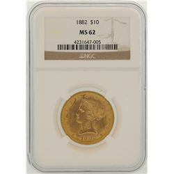 1882 $10 Liberty Head Eagle Gold Coin NGC MS62