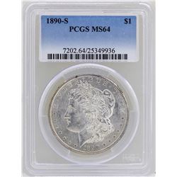 1890-S $1 Morgan Silver Dollar Coin PCGS MS64