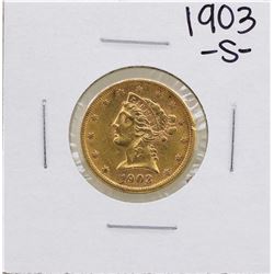 1903-S $5 Liberty Head Half Eagle Gold Coin