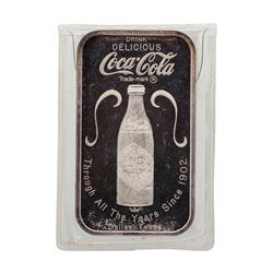 1977 75th Anniversary Coca Cola 1 oz .999 Fine Silver Art Bar