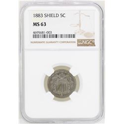 1883 Shield Nickel Coin NGC MS63