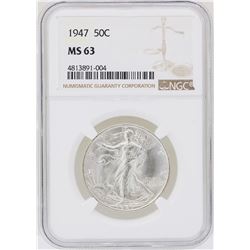 1947 Walking Liberty Half Dollar Coin NGC MS63