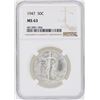 Image 1 : 1947 Walking Liberty Half Dollar Coin NGC MS63