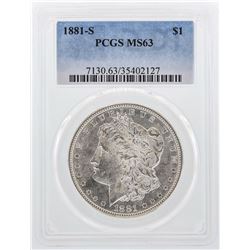 1881-S $1 Morgan Silver Dollar Coin PCGS MS63
