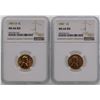 Image 1 : Lot of 1957 & 1957-D Lincoln Wheat Penny Coins NGC MS66RD