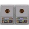 Image 2 : Lot of 1957 & 1957-D Lincoln Wheat Penny Coins NGC MS66RD