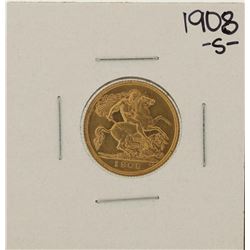 1908-S Australian 1/2 Sovereign Gold Coin