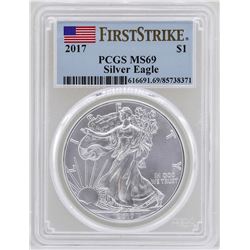 2017 $1 American Silver Eagle Coin PCGS MS69 First Strike