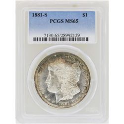 1881-S $1 Morgan Silver Dollar Coin PCGS MS65