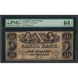 1840's $10 Canal Bank New Orleans Obsolete Note PMG Choice Uncirculated 64EPQ