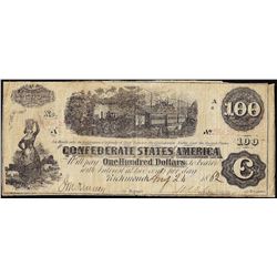 1862 $100 Confederate States of America Note