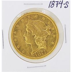1874-S Type II $20 Liberty Head Double Eagle Gold Coin