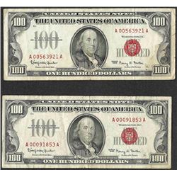 Lot of (2) 1966 $100 Legal Tender Notes- Split & Pinhole