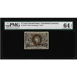 1863 5 Cent Second Issue Fractional Currency Note PMG Choice Uncirculated 64EPQ