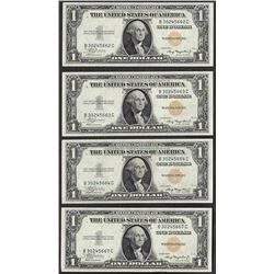 Lot of (4) 1935A $1 North Africa Emergency WWII Silver Certificate Notes