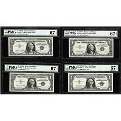 Lot of (4) 1957A $1 Silver Certificate STAR Notes PMG Superb Gem Uncirculated 67