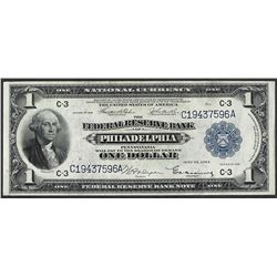 1918 $1 Federal Reserve Bank Note Philadelphia