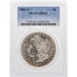 1881-S $1 Morgan Silver Dollar Coin PCGS MS63