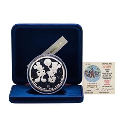 1988 Rarities Mint Walt Disney Mickey & Minnie 5 oz .999 Silver Coin w/Box & COA