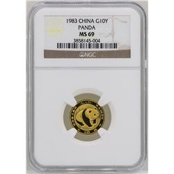 1983 China 10 Yuan Panda Gold Coin NGC MS69