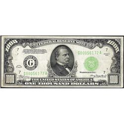 1934 $1,000 Federal Reserve Note Chicago