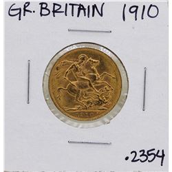 1910 Great Britain Edward VII Sovereign Gold Coin