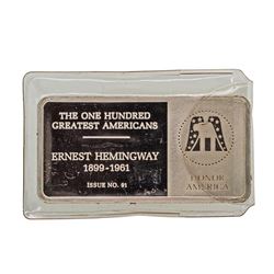 Ernest Hemingway Honor America 1 oz .999 Fine Silver Art Bar