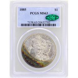1885 $1 Morgan Silver Dollar Coin PCGS MS63 CAC AMAZING TONING