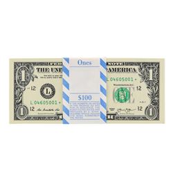 Pack of (100) Consecutive 2013 $1 Federal Reserve STAR Notes San Francisco
