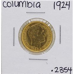 1924 Columbia Simon Bolivar 5 Pesos Gold Coin