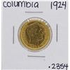 Image 1 : 1924 Columbia Simon Bolivar 5 Pesos Gold Coin