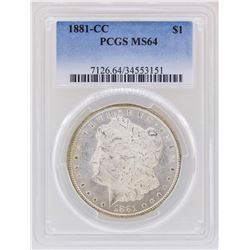 1881-CC $1 Morgan Silver Dollar Coin PCGS MS64