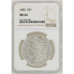 1882 $1 Morgan Silver Dollar Coin NGC MS64